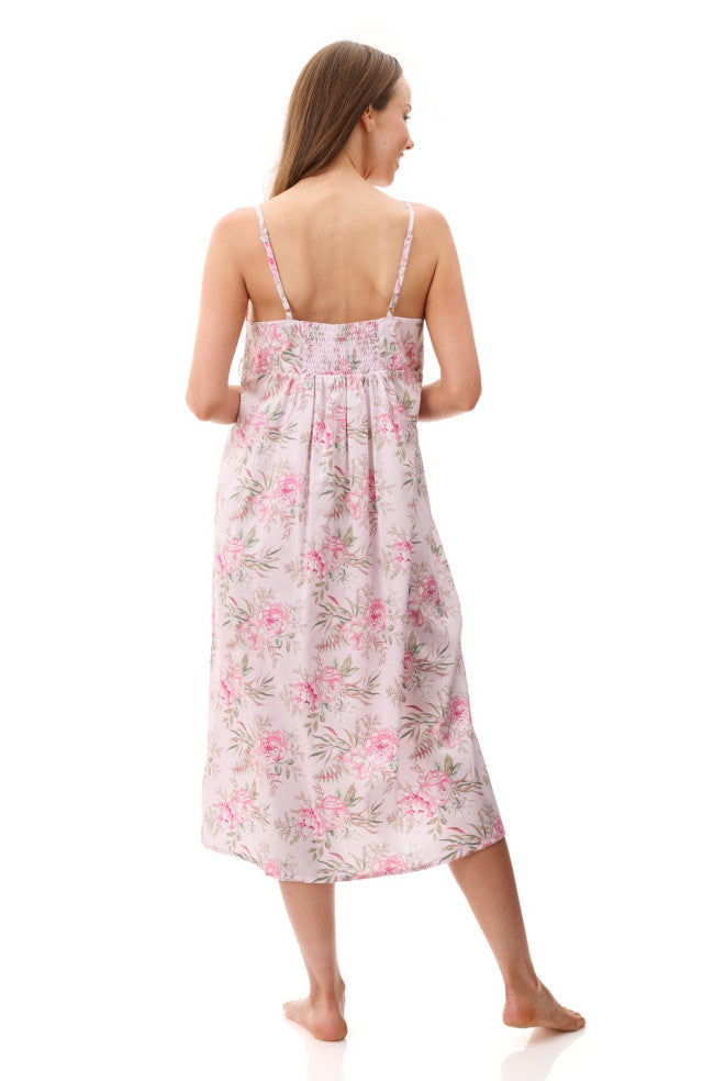 Pink cotton mid-length chemise slip by GIVONI in size M