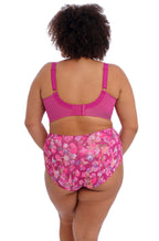 Sheer mesh underwire bra in Summertime Print by Goddess, featuring delicate detailing and available in E cup sizes.