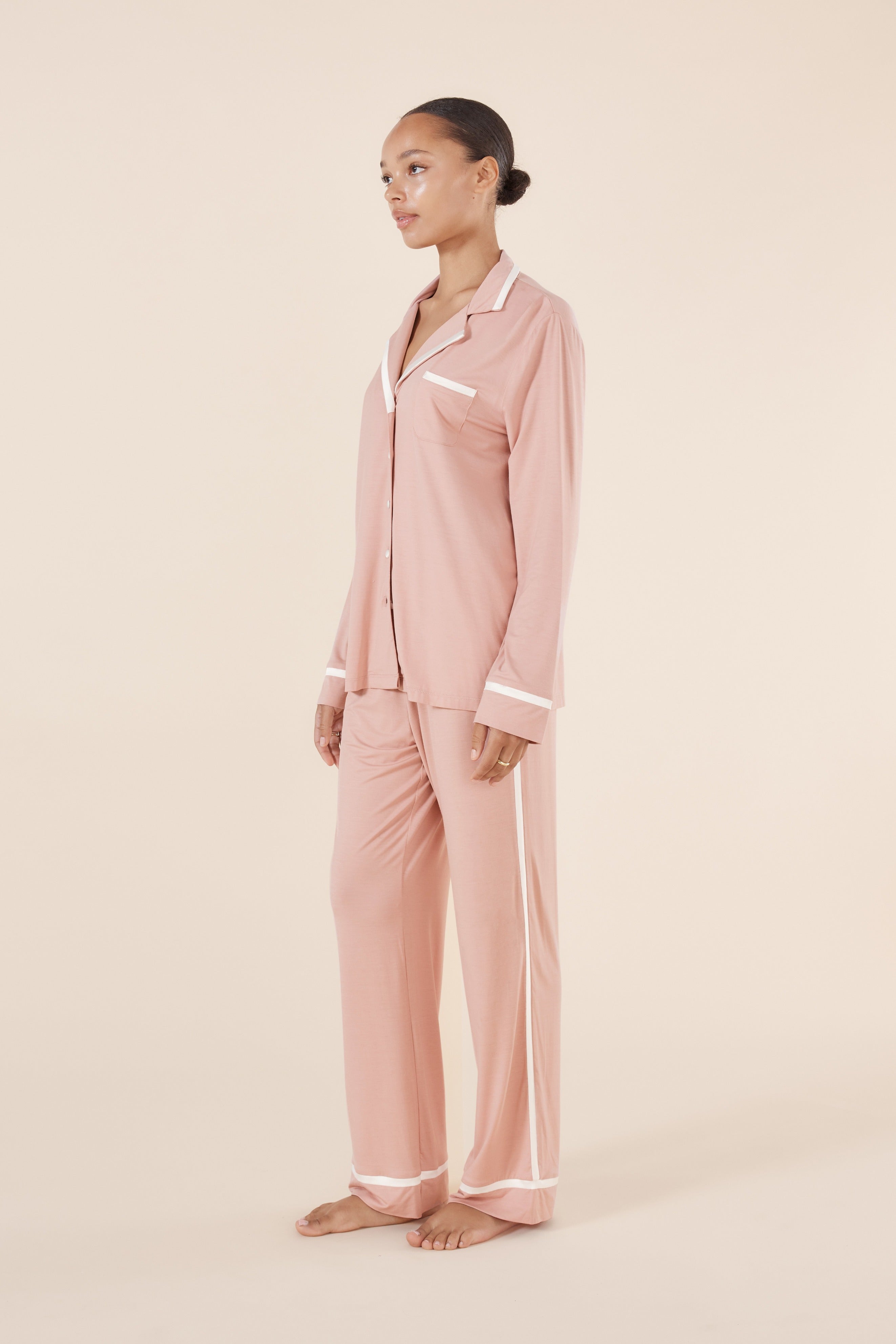 Grace Bamboo PJ Set by Ginger Lily, soft and breathable sleepwear with a relaxed fit, featuring a long-sleeve top and matching pants.
