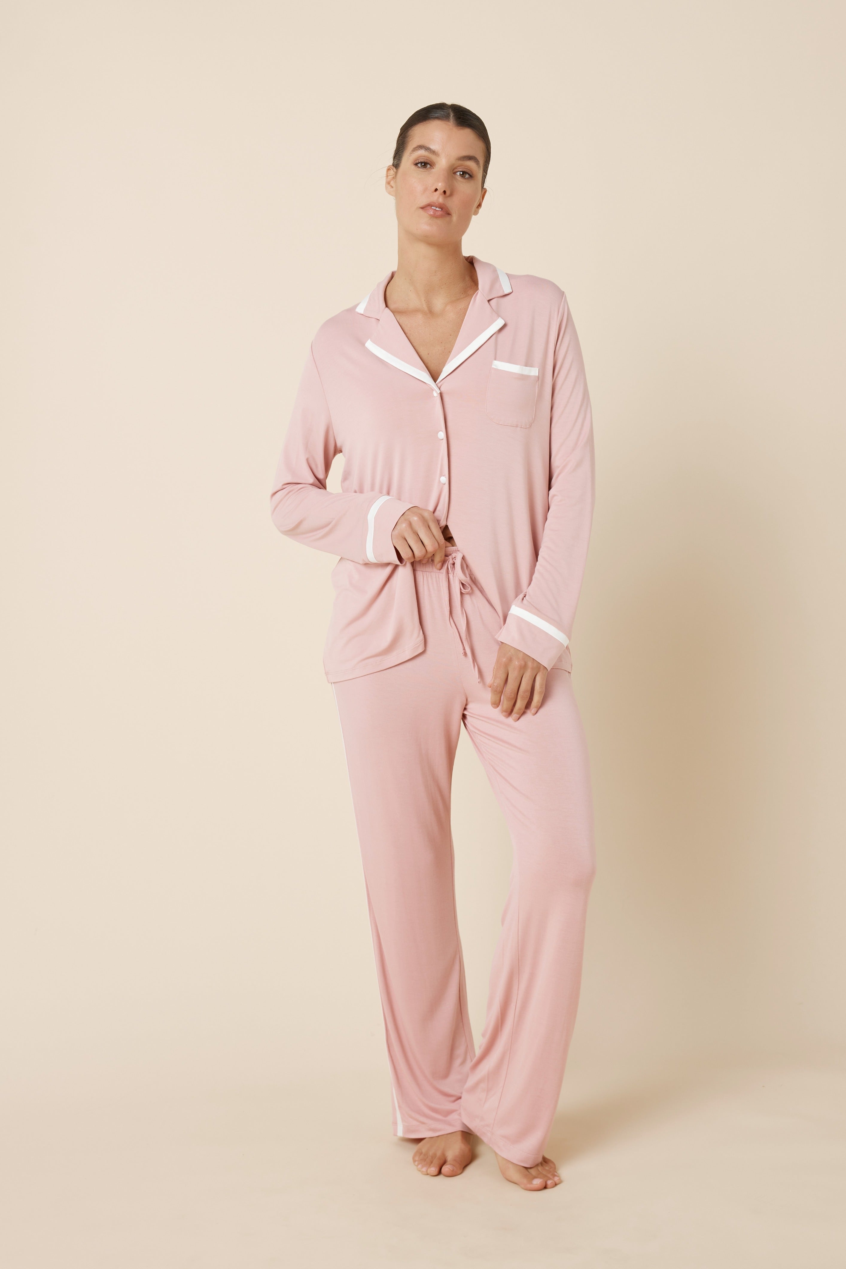 Grace Bamboo sleepwear pajama set by Ginger Lily, featuring soft bamboo fabric, comfortable top and matching pants.