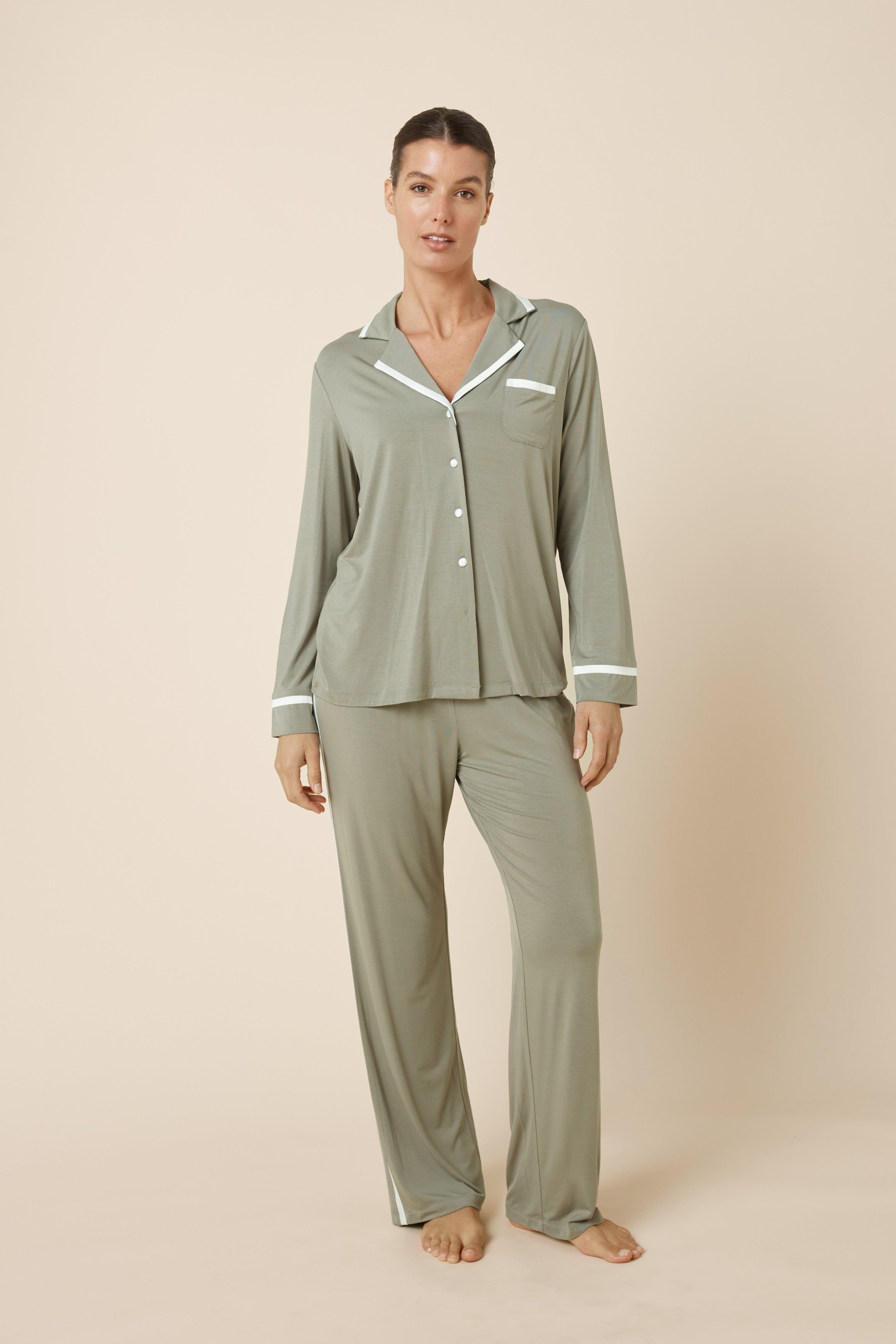 Grace Bamboo sleepwear pajama set by Ginger Lily featuring a comfortable, lightweight bamboo fabric for relaxed sleep.