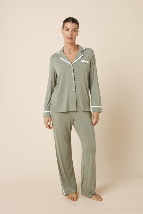 Grace Bamboo sleepwear pajama set by Ginger Lily featuring a comfortable, lightweight bamboo fabric for relaxed sleep.