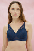 MEGAMI Lotus padded wirefree mastectomy bra in Dusk, showing supportive cups and soft adjustable straps
