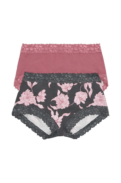 Jockey Parisienne 2Pack Full Brief (Charcoal / Pink) Available in 20 only