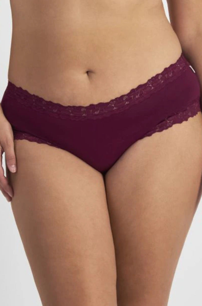 JOCKEY Parisienne boyleg brief in plum color, featuring soft fabric and comfortable fit, available in multiple sizes.