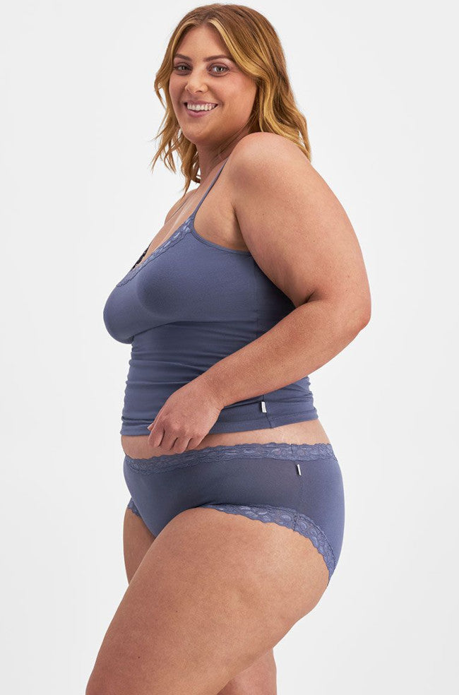 Parisienne Cotton Boyleg Brief (Powel Blue) Available in size 16 only