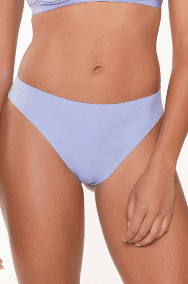 Lingadore seamless G-string underwear in Misty Blue, comfortable no-show design, lightweight and smooth for everyday wear.