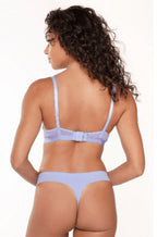 Misty blue seamless G-string by Lingadore, featuring a comfortable no-show design, available in multiple sizes.