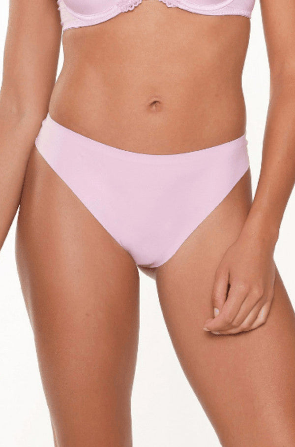 Pink lavender seamless G-string underwear by Lingadore, comfortable no panty line thong with soft fabric and smooth fit.