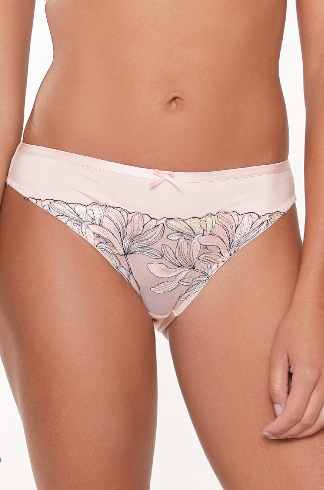 Lingadore Shell lace detail semi-sheer back underwear brief in size S