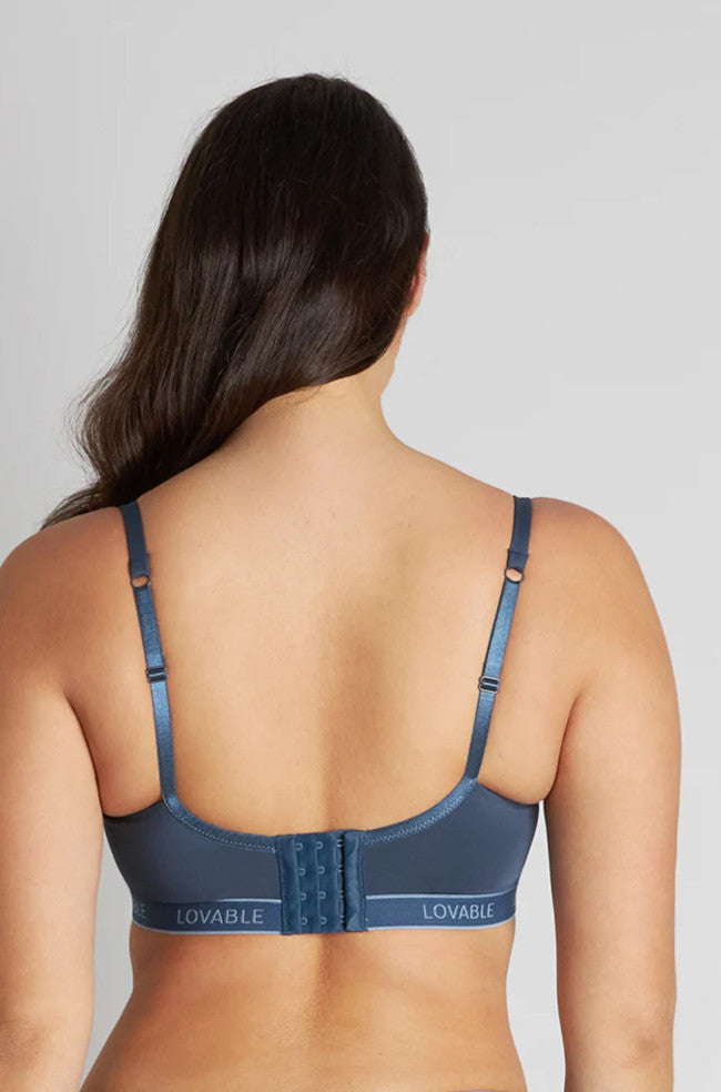 Lovable Crescent Moon long line UW bra in dark denim, featuring supportive design and seamless fit for comfortable wear