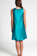 Premium 100% Silk Nightie Peacock - V-Neck Adjustable Straps Size 10