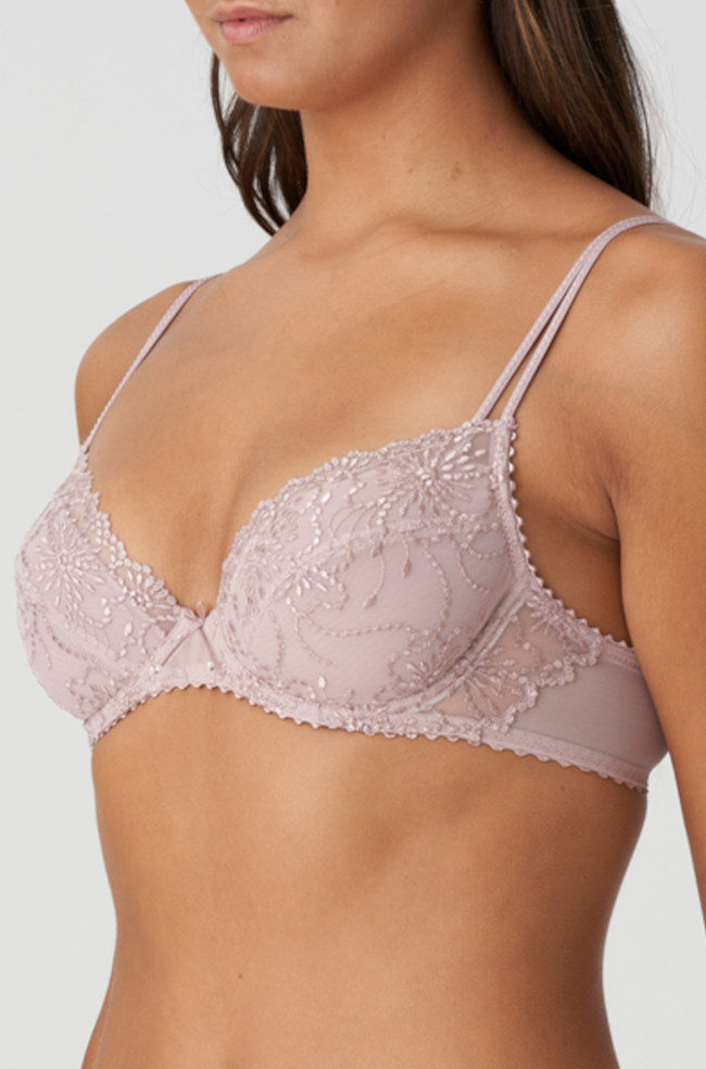 Marie Jo Jane push-up bra in Bois de Rose with embroidered underwire, adjustable straps, available in A cup sizes