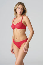 Marie Jo Avero padded balcony bra in scarlet red with underwire and balconnet design