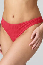 Marie Jo Avero sexy red thong in scarlet with delicate lace trim and classic thong design