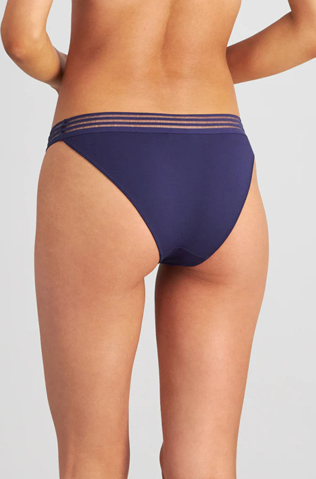 Medieval blue stripe elastic cheeky bikini brief by Me, featuring a comfortable fit and trendy design.