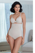 Nude high waist tummy tuck shapewear by Miraclesuit, designed for a flattering silhouette, size 2L