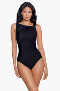 Black Miraclesuit Avra one piece swimsuit with underwire and tummy control features