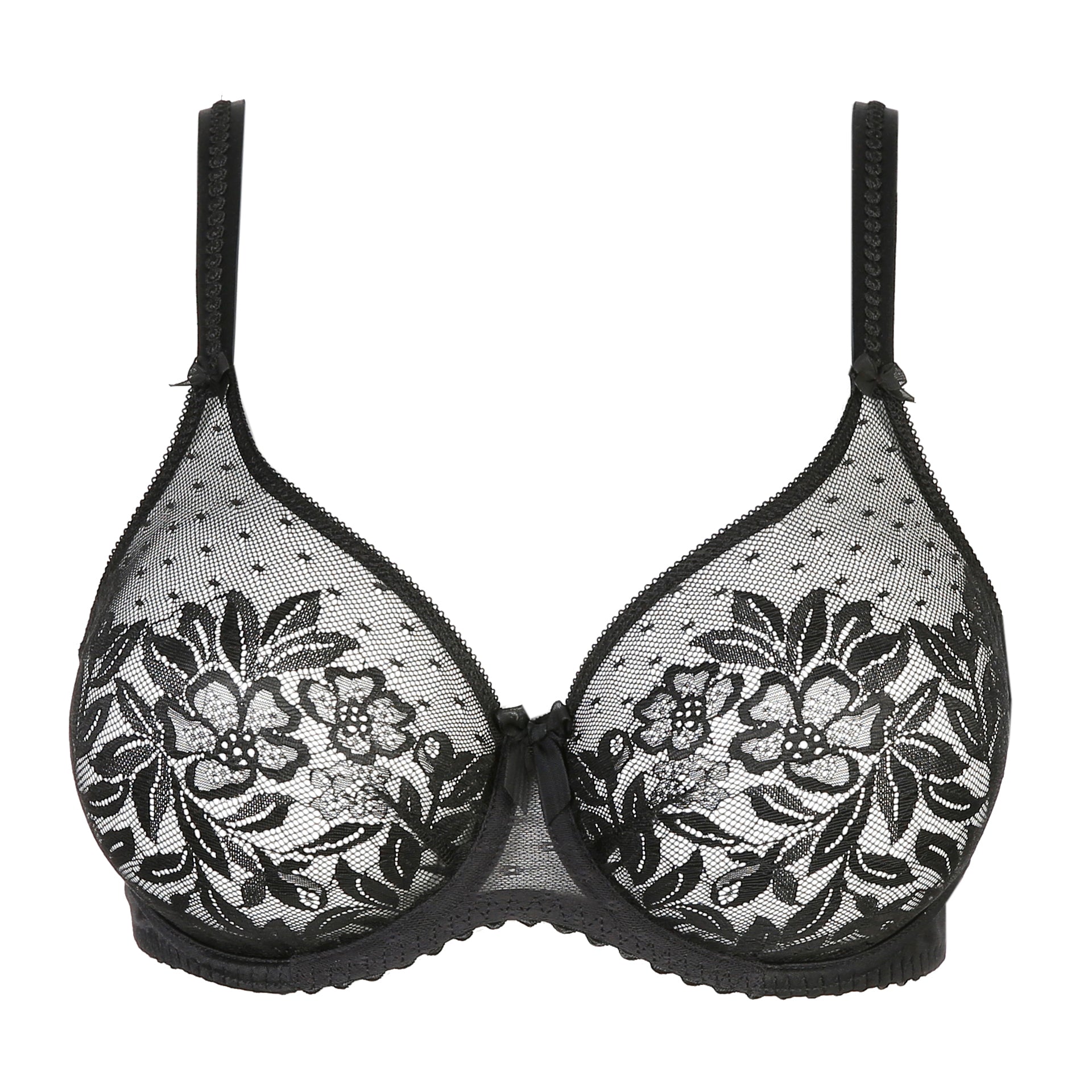 Divine Venus Semi-Sheer Underwire Bra - Black