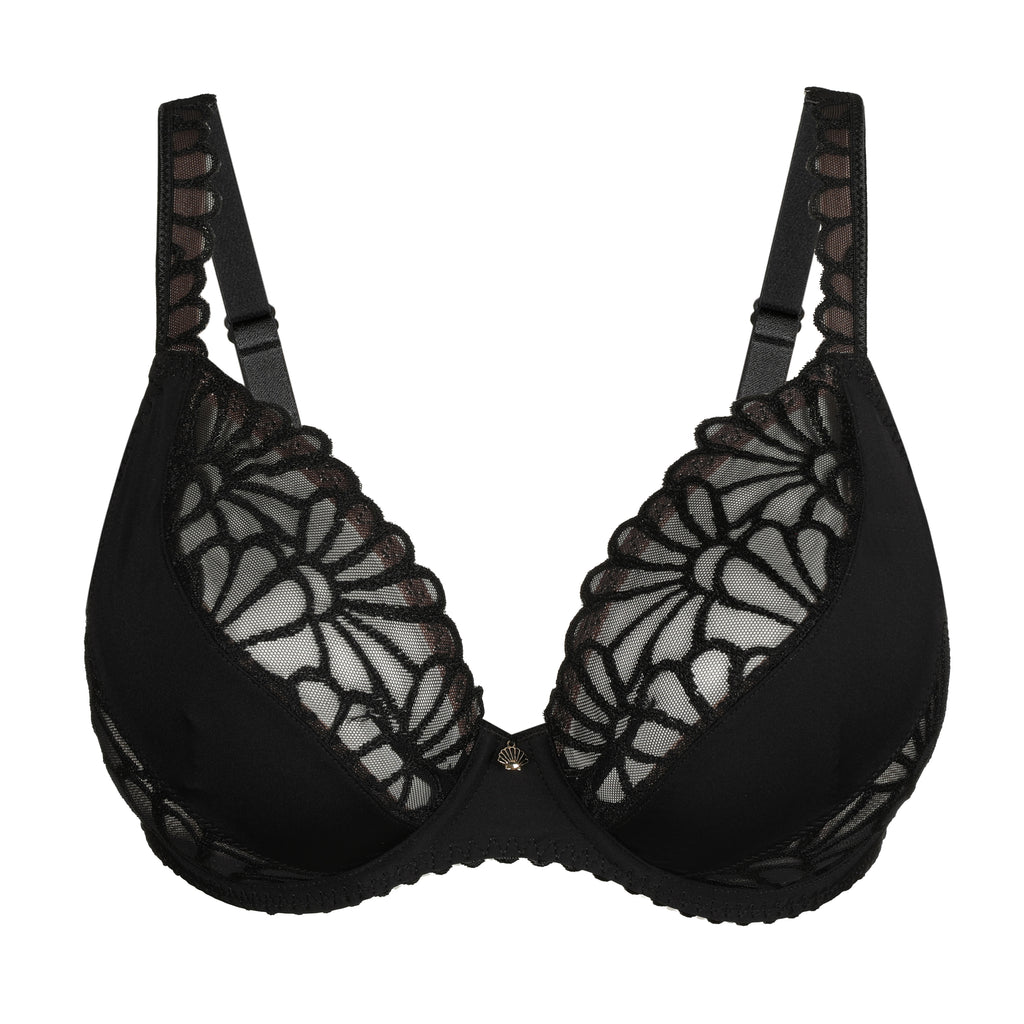 Gallipoli Underwire Plunge Bra - Black Lace