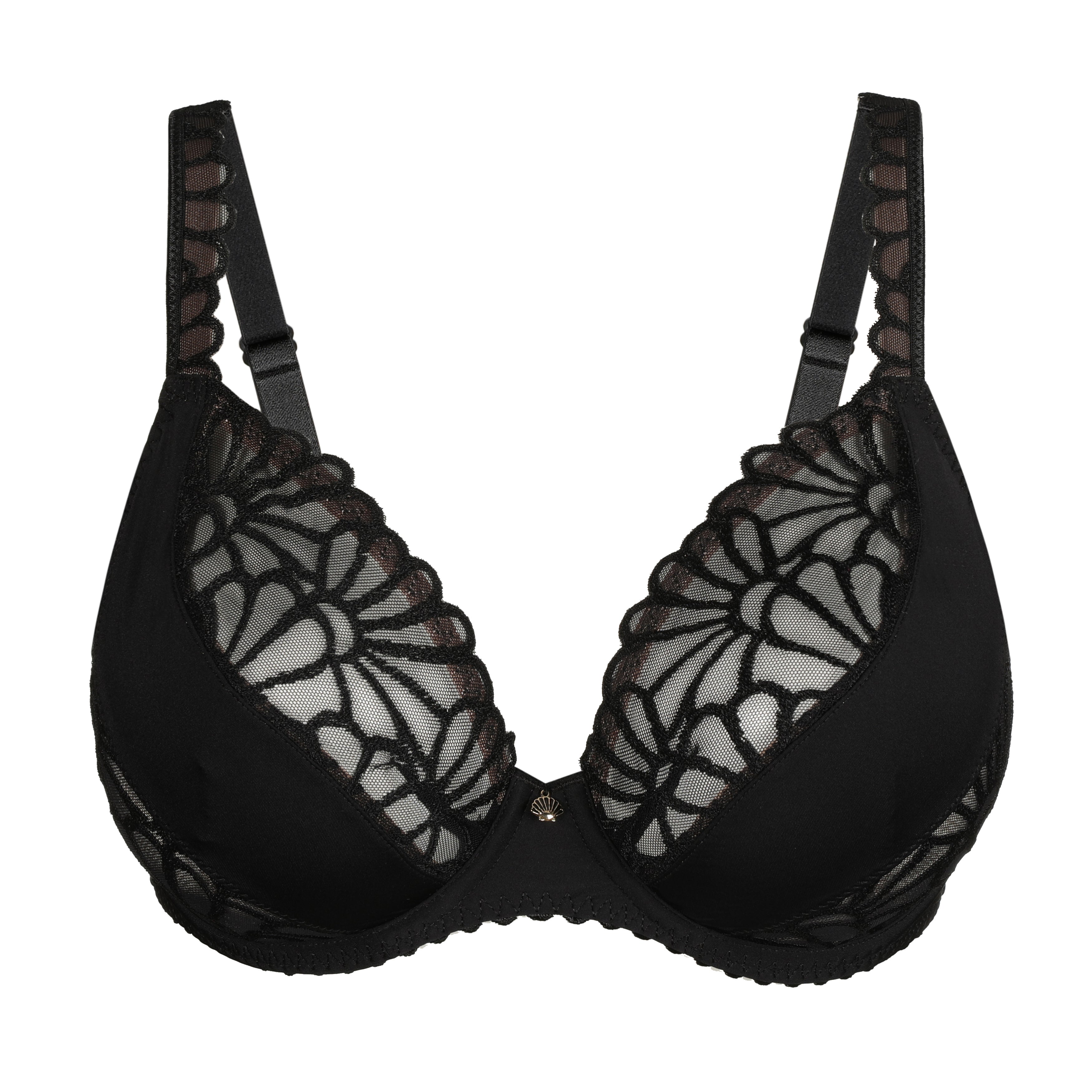 Gallipoli Underwire Plunge Bra - Black Lace