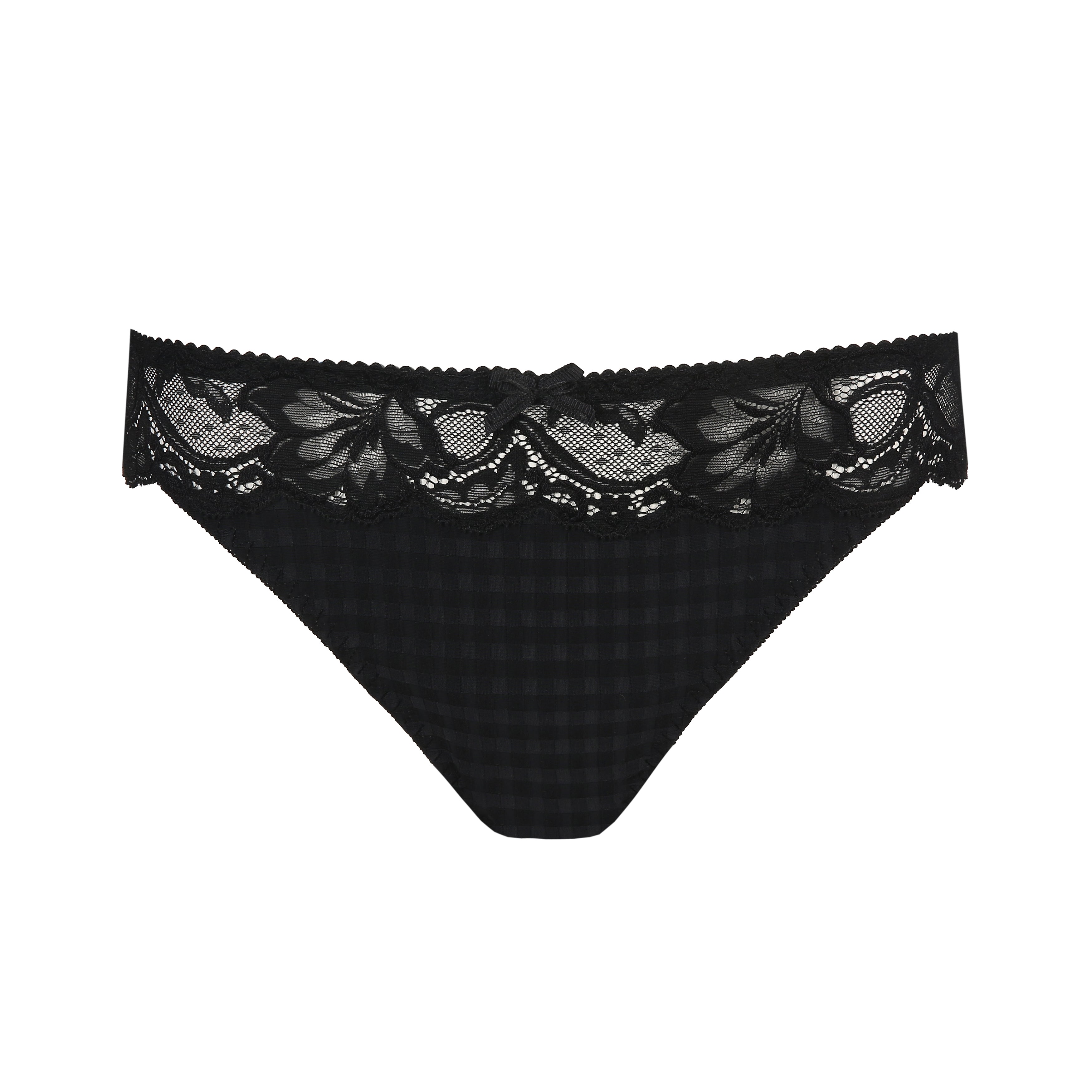 Primadonna Madison G-String in black, sleek and minimal women's underwear with thin waistband and smooth fabric.