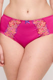 Pink embroidered PrimaDonna Devdaha full briefs with intricate floral detailing
