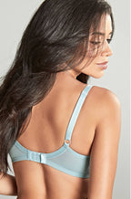 Blue Ash Rose lace underwire plunge bra with adjustable straps and bead detailing by Panache