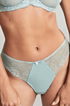 Blue Ash Rose Ana G-String by PANACHE, featuring a delicate thong design and soft fabric, available in multiple sizes.