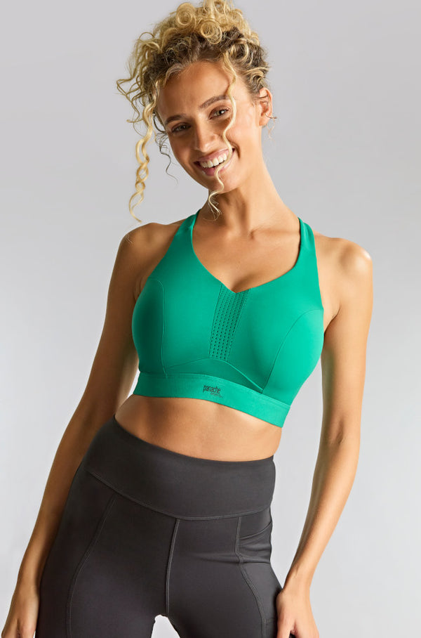 Green Panache Endurance Underwired Sports Bra with supportive design and adjustable straps for active wear.