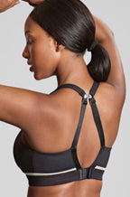 Panache Freedom Wirefree Sports Bra in black and chalk with wireless support, available in sizes 10-14 D-DD cup
