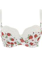 Floral print Nina Balcony Bra in English Rose by Panache, featuring a balconnet style and D cup size.