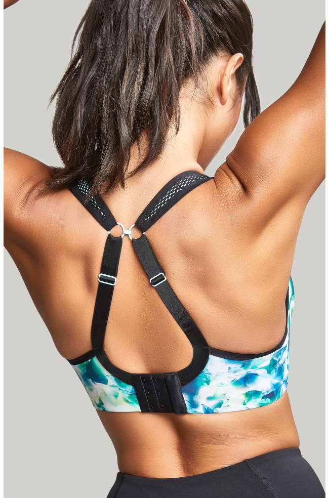 Panache UW Sports Bra in Digital Bloom, featuring a supportive design for larger cup sizes, available in DD cup.