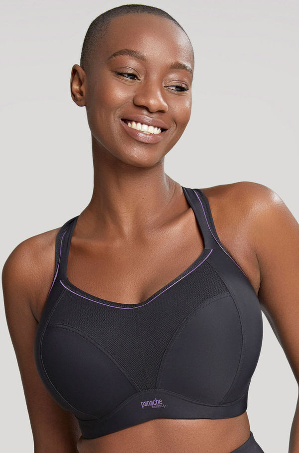 Black Panache Boundless Sports Bra, wirefree bra with supportive design, ideal for active wear and comfortable fit.