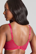 Panache Allure raspberry underwire full cup bra in D-J sizes, featuring a four-piece cup design for support