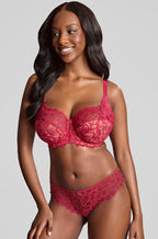 Panache Allure underwire full cup bra in raspberry, featuring a 4-piece cup design, available in D-J cups.