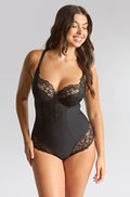 Black lace Allure bodysuit by Panache, featuring a stylish design ideal for layering or lingerie.