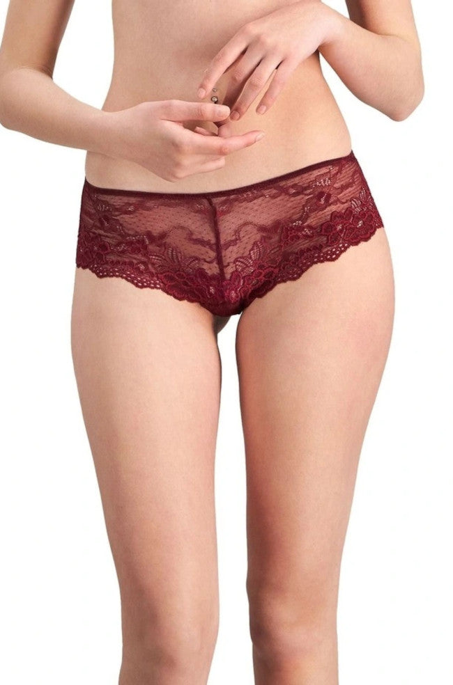My Fit Lace Brazilian Brief (Windsor Wine) Available in size XL only