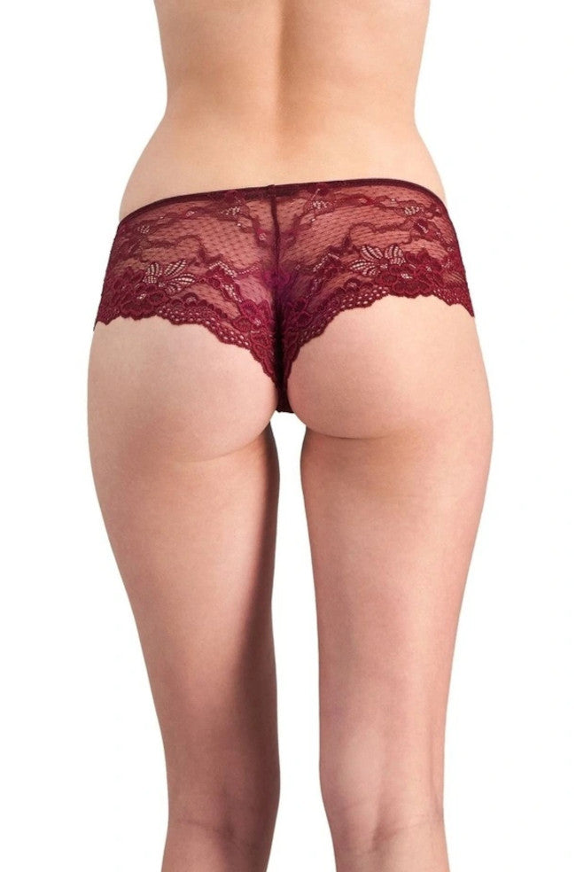 My Fit Lace Brazilian Brief (Windsor Wine) Available in size XL only