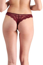 Pleasure State My Fit Lace G-String in Windsor Wine, XL size, featuring delicate lace detail, designed for comfortable fit.