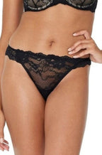 Black MyFit Thong underwear by Pleasure State, featuring a sleek design for comfort and style.