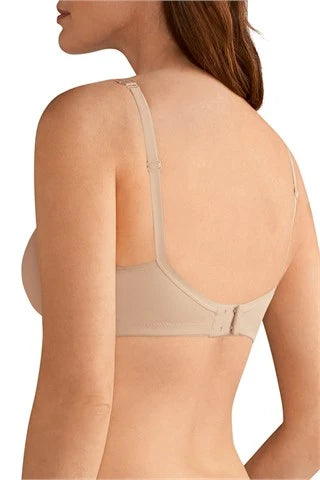Light nude AMOENA Mara padded wire-free bra with pocketed cups, shown from the back in a comfortable lingerie style.