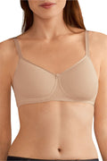 Light nude AmOena Mara padded wire-free bra with pocketed design, soft cups, and comfortable fit for everyday wear.