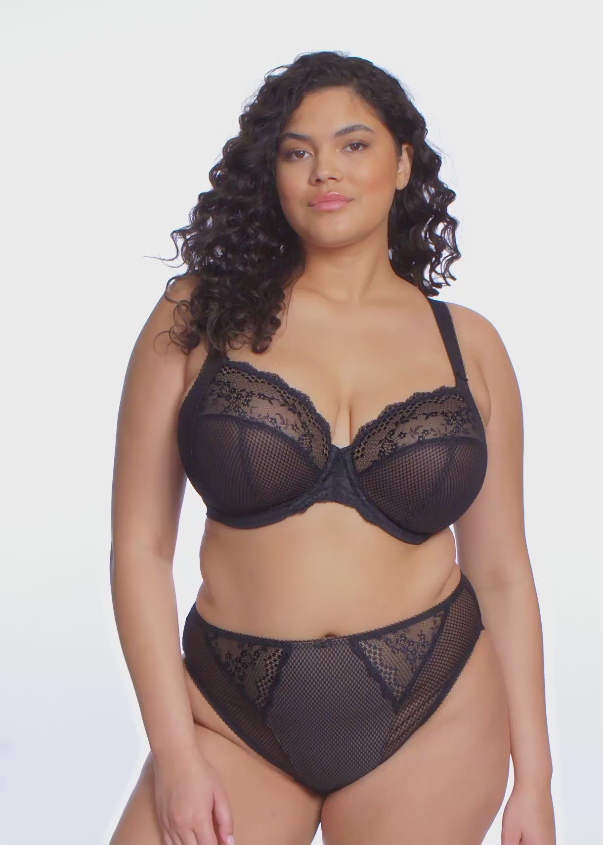 Elomi Charley Full Brief Black - Floral Lace Underwear