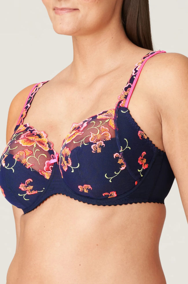 Devdaha Full Cup UW Bra in Velvet Blue, size 10DD, featuring a luxurious velvet fabric and elegant design