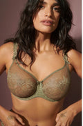 Golden olive Madison UW T-Shirt Bra by Primadonna, featuring contouring design and D cup sizing