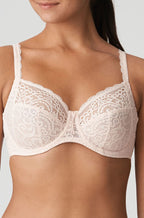 Silky tan Primadonna I Do Uw Bra in D cup, featuring smooth fabric and adjustable straps, available in multiple sizes.