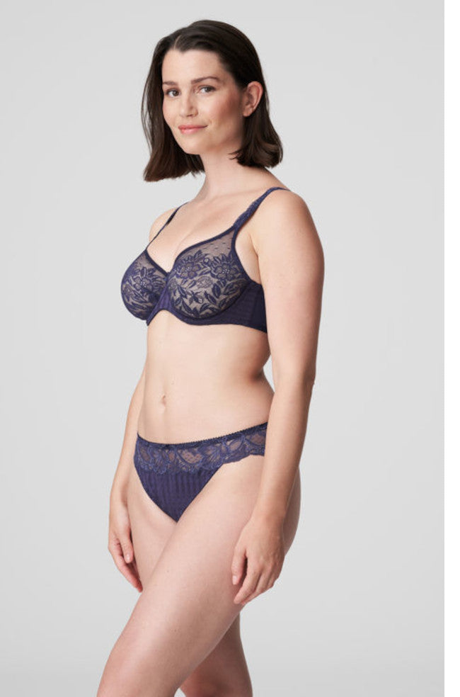 PrimaDonna Madison underwire t-shirt bra in Bleu Bijou, size 8DD, featuring soft fabric and smooth cups.