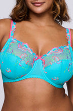 PrimaDonna Devdaha full cup underwire bra with mermaid lace detail in black, available in D cups.
