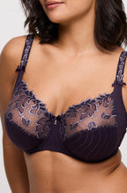 Amethyst purple PrimaDonna Deauville full cup bra, size 12F, featuring elegant lace detailing and adjustable straps.